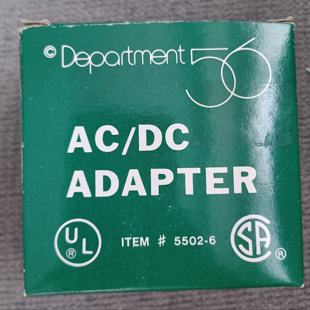 Dept 56 AC/DC Adapter Class 2 Transformer UL Listed #55026